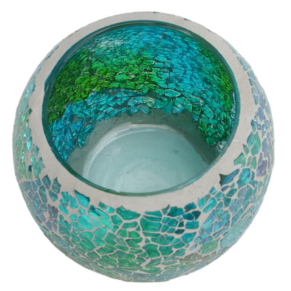Mosaik Tealight-hållare Europeisk mosaikdesign Hållbart glas Utsökt lyster Glasljusstake för bar Hemmakontor