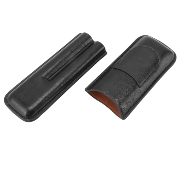 Elegant 2-fingers cigarrhållare i läder, ingen blekning, bärbar för resor