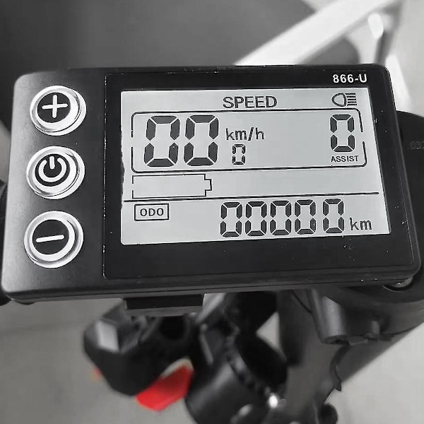 24V 36V 48V 60V 866 Kontrollerpanel Instrumentbräda+Brytarknapp Elcykel LCD-Display för Electric-B10
