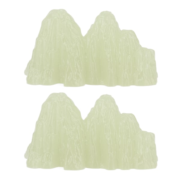 2 stk. Grønn fluoritt mineral krystallprøve skrivebordssimulering superlysende dekorativ steinhage fiskebolle landskapsornament 02 stil