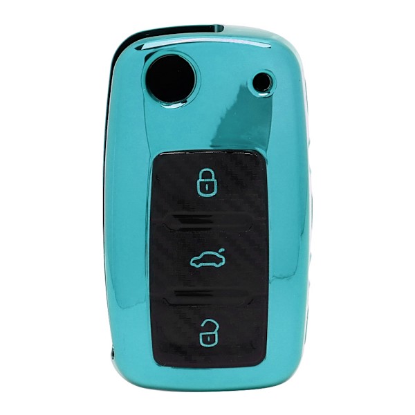 TPU-auton avaimen kotelo hiilikuitukuvioinen älykäs avainsuoja sopii R32 2002-2012 vihreä