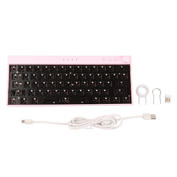 61-tasters mekanisk tastatur DIY-sett RGB-bakgrunnsbelysning bryter varm bytte tilpasset mekanisk spilltastatursett rosa