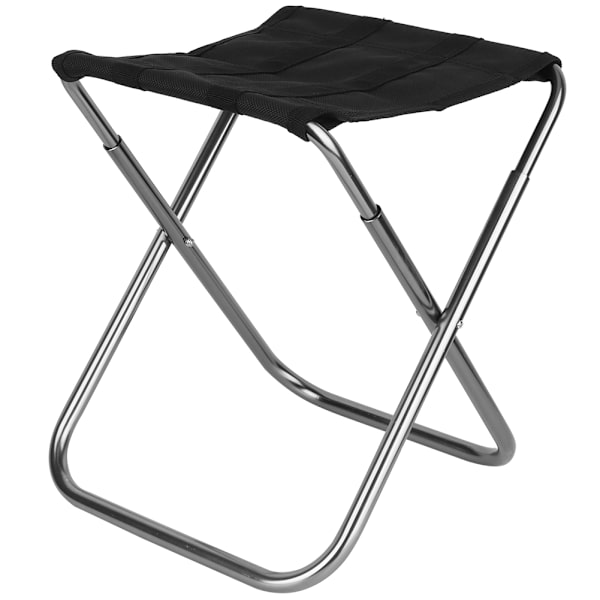 Mini bærbar sammenklappelig skammel i aluminiumlegering til udendørs stol til fiskeri, camping, picnic (sølv, M)