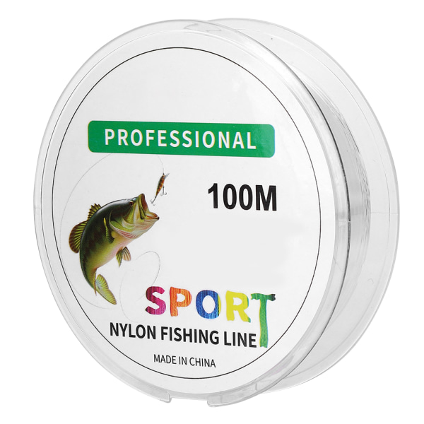 Supersterk 100 % nylon fiskesnøre - 100M (hvit)