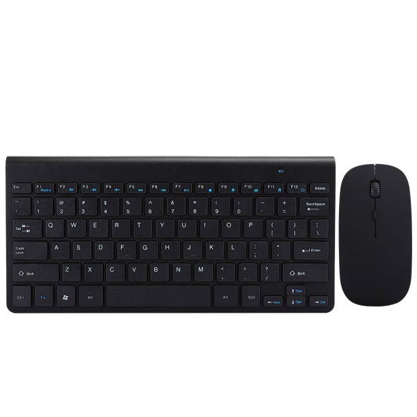 Trådløst tastatur musesett Ultratynt Mute Mini hjemmekontor datamaskintilbehør 2,4G (svart)
