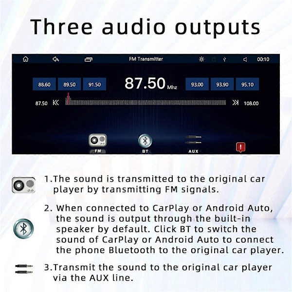 Bil 10,26 tums Bluetooth-skärm GPS-navigationsdisplay Auto MP5-spelare
