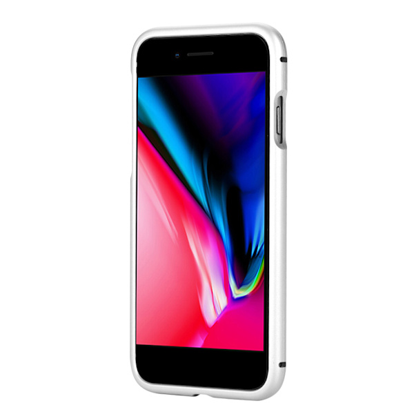 Magneettinen imukykyinen karkaistu lasinen puhelimen suojakotelo iPhone 8:lle hopea