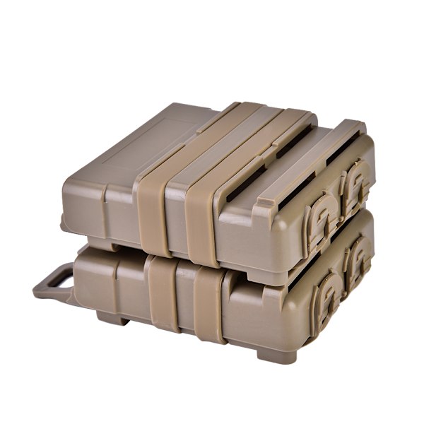 Plastmagasinfodral Set Holster för Molle System Väst Utomhus Jakt Camping (Tan)
