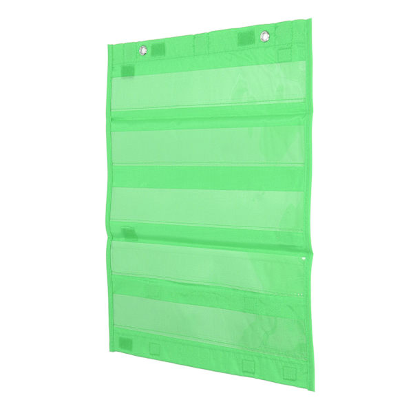 Magnetisk fickkarta för elever 5 rader transparenta fickor schema fickkarta för hem skol aktiviteter grön