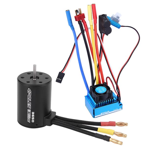 3650 Motor 3100KV Brushless ESC RC Tilbehør Reservedel til 1/10 RC Bilmodel (80A)