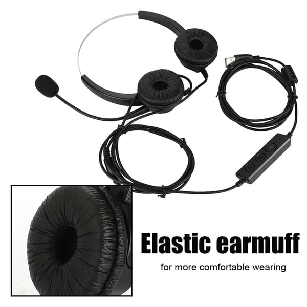 VH530D‑USB Call Center Kundeservice Headset Håndfrit Hovedmonteret Hovedtelefon til PC Computer