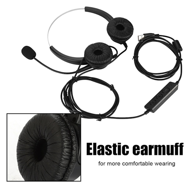 VH530D‑USB Kundtjänstheadset för Call Center, Handsfree, Huvudmonterat, för PC-dator