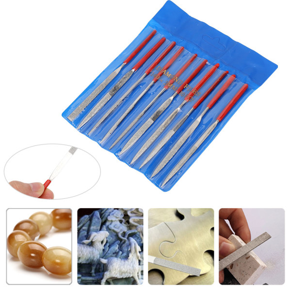 Precision Diamond Coated File Set - 10 delar för hantverk, smyckemodellering