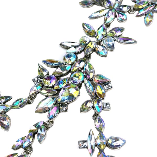 Dame Vakkert Rhinestone Dekorasjon Legering Ring Armbånd (Sølv)
