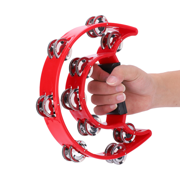 Red Double Row Jingles Tambourine - Perkusjonsmusikkinstrument Red