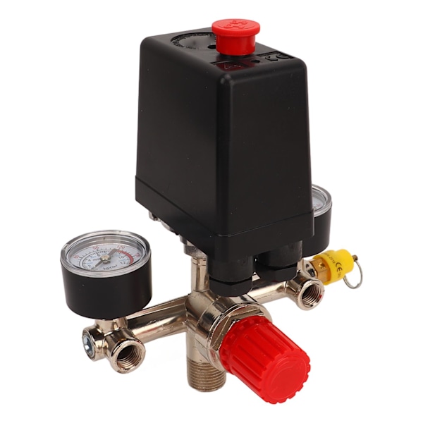 Tryckbrytare för luftkompressor, regulator, manometrar, automatisk styrventil 0‑12BAR 0‑180PSI