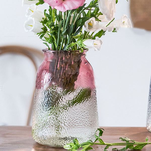 Vas Attraktiv Dekorativ Glasmaterial Stabil Bas 9,5x9x18cm Minimalistisk Stil Vas Prydnad för Hem Röd