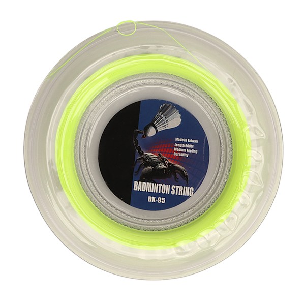 POWERTI Badminton Racket String Hög elasticitet Slitstark Resin Fiber Ersättningslinje för reparation Fluorescerande grön