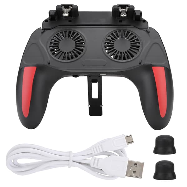 Mobiltelefon Spelkontroll med Dubbla Kylfläktar Värmeavledning Gamepad Power Handle