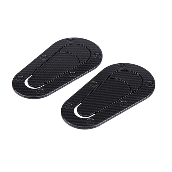 2 st universella bilhuvsdekorativa låsdekaler Auto Hood Decal Stickers (svart kolfiber)