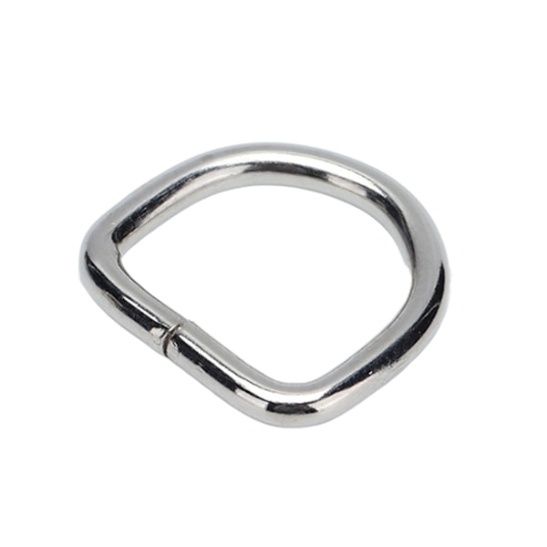 50 stk D-ringer i premiumjern, solide, holdbare, falmefrie, utsøkte, brede bruksområder, metall D-ringer for vesker, klær, lommebok, sølv 2x11x11mm