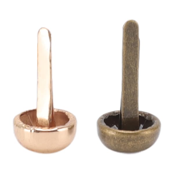 200 stk. mini-splinter 8 mm rundt hode DIY håndverk galvaniseringsprosess lys gull bronse messingfester for punkboks-pakke