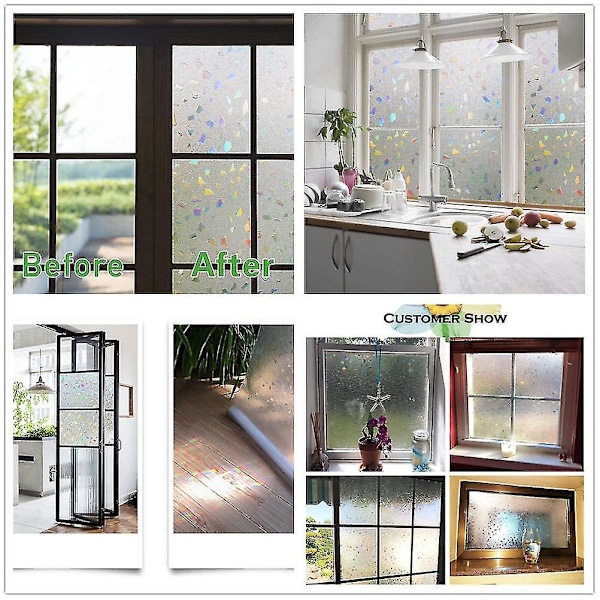 Uigennemsigtig Frosted Vindue Privatlivsfilm til Badeværelse Brusebad Dør 30x300cm beige