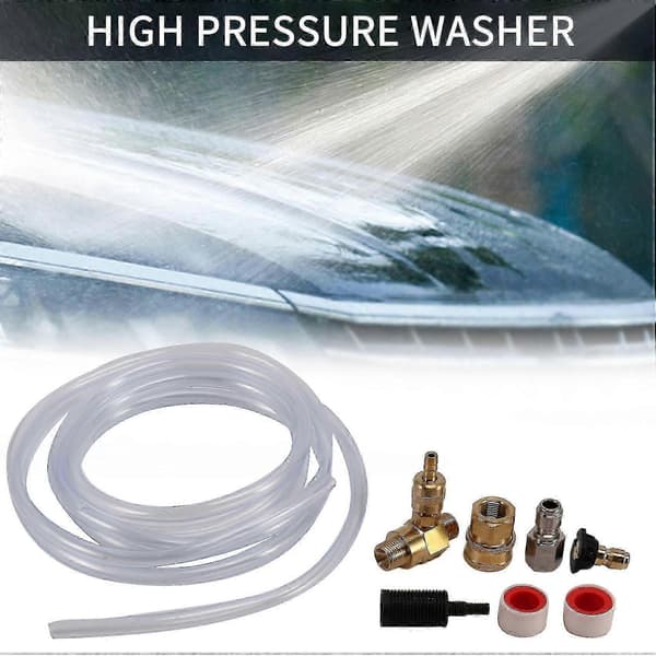 Pressure Washer Dual Injector Kit 3/8 Inch Quick Connect 4000 PSI Downstream Injector Accessory White  Gold