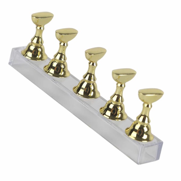 Falsk negl display stativ holder sett negl kunst praksis holder gull magnetisk negl visning hylle