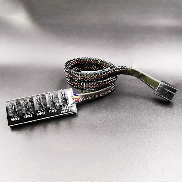 Chassifläkt Hub CPU-kylning 5 Portar 4 Pin PWM Kontroller Flera Punkter+kabel