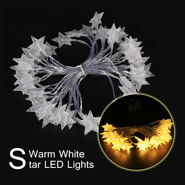 Batteridrevne LED-lyskæder Ejoyous 6m 19ft 40 stjerneformede LED-lys Fe-dekorationslys