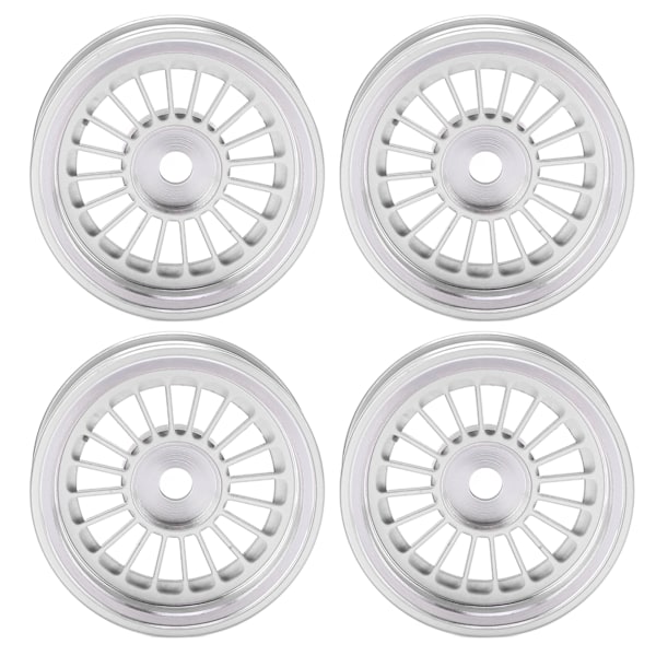 4 st aluminiumfälgar för Axial SCX24 1/24 fjärrstyrd bil Diameter 26,5 mm/1,0 tum Hjulmutter 7 mm/0,28 tum Silver