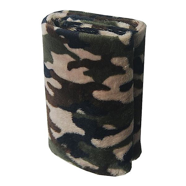 Superblødt Varmt Kæledyrs Flannel Tæppe Pude Sovemadras M Grøn Camouflage