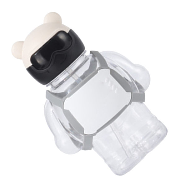 Plast Vattenflaska 400ml Cool Björndesign Lätt Bärbar Vattenmugg för Utomhussporter Vit