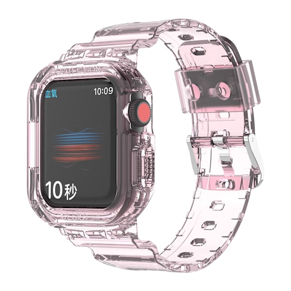 Smart Watch Rem för TPU Vattentät Integrerad Rem Armband Klocka Tillbehör för IOS Watch 7 Rosa 44/45cm