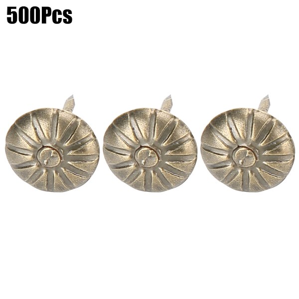 500 stk 11 x 16 mm boble spiker krysantemum mønster retro bronse jern sofa fast dekorasjon