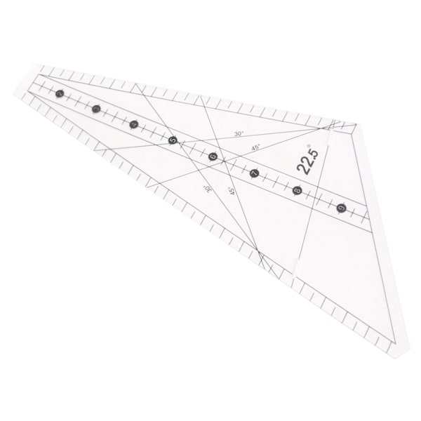 Quiltestang 22,5 grader Slot Design Transparent Plast Skræddersyning Lineal Værktøj til Syning DIY Håndværk 16ft