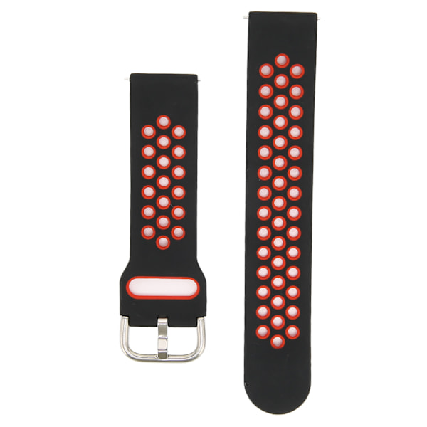20mm pehmeä silikonihihna rannekorun vaihto ilmareikillä Amazfit GTS 3:lle, musta punainen