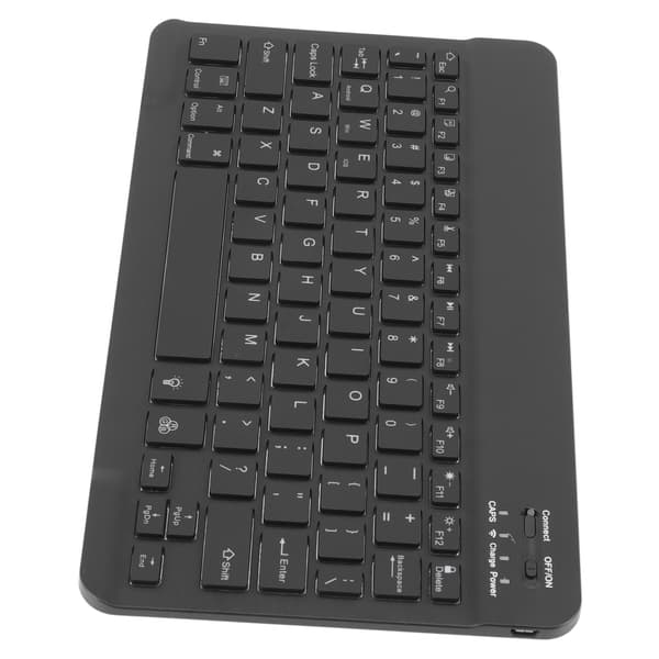 Mini trådløst tastatur bærbart mini trådløst RGB-baggrundsbelyst nem forbindelse bærbart tastatur til telefon tablet laptop sort