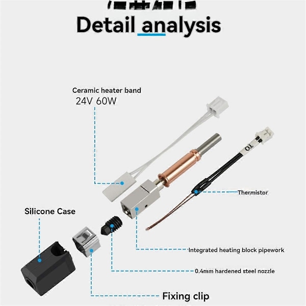 Hotend Kit för 3 24V 60W Utskrift