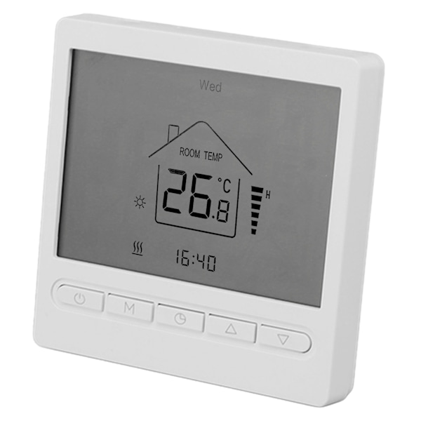 Digital termostat display ABS nøjagtig temperaturstyring elektrisk termostat AC220V til AC gulvvarme hjem