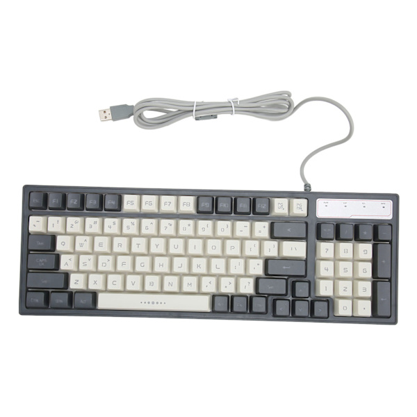 Gaming Keyboard RGB LED Bakgrunnsbelysning Mekanisk Vanntett Kompakt 96 Taster USB Membran Keyboard for stasjonær PC PC