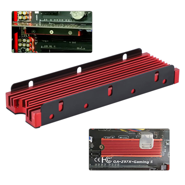 NGFF M.2 Dobbeltsidet SSD Heatsink Vandkøling HDD Termisk ledningsevne køler (rød)