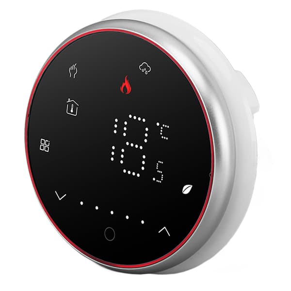 Trådløs Smart Termostat Programmerbar Smart Hjem Termostat for Kjeleoppvarming AC95‑240V Rund Base Svart