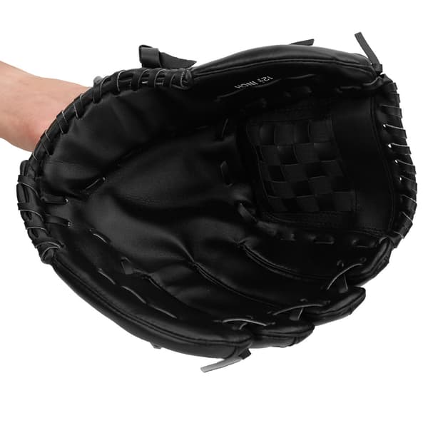 PVC Tyk Baseballhandske Træningskonkurrencehandsker til voksne børn (Sort 12,5 tommer)