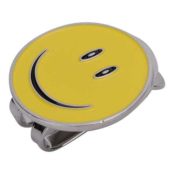 Magnetisk golfkasket hat visir klips boldmarkør tilbehør (gul smiley)