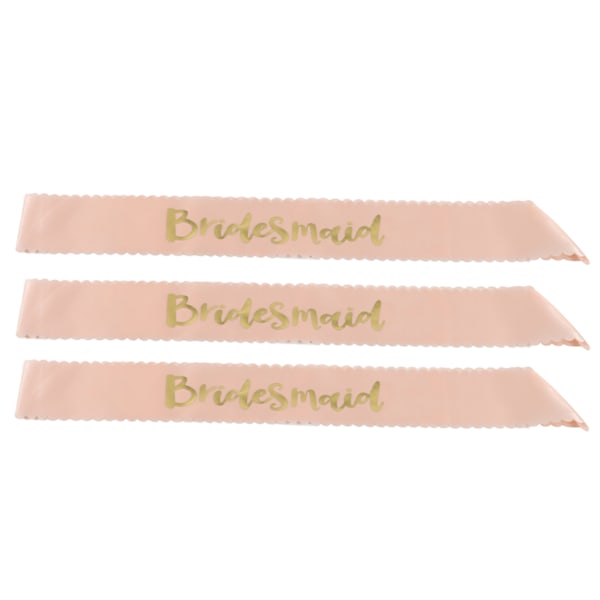 3 stk. Brud til at være Sash Pink Dobbeltsidet Satin Stof Elegant Komfortabel Touch Glossy Font Design Bryllup Tilbehør
