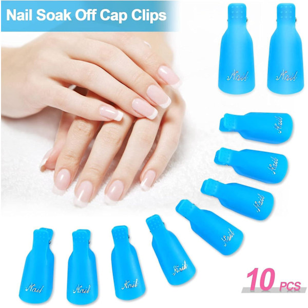 Neglehætte, Neglelakfjerner Clips, 10 stk. Semipermanent Neglelak Clip, UV Semipermanent Negle Clip Værktøjshætte, til Neglekunst Gel Negle, Tilfældig Farve