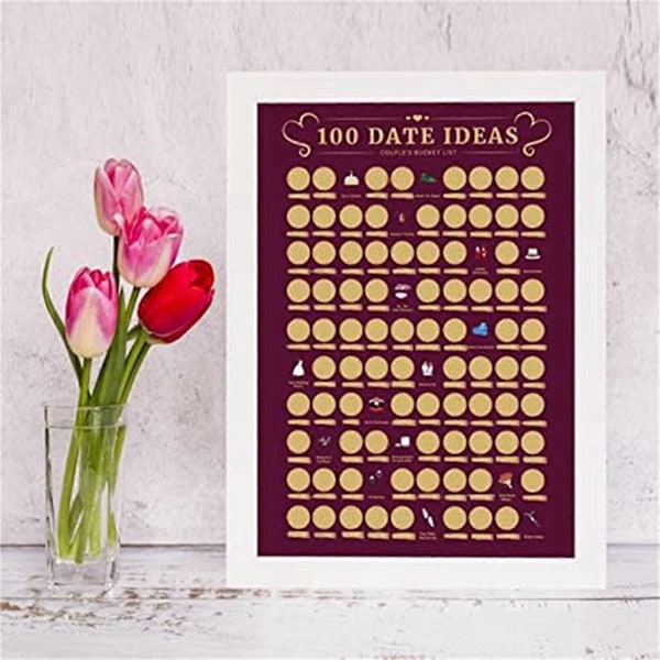 Dates Skrab Af Plakat, Valentinsdag Billedrumsindretning, Sort