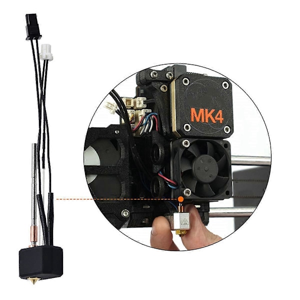 För Prusa i3 MK4 Extruder Hotend+E3DV6 Mässingsmunstycke 0,4mm